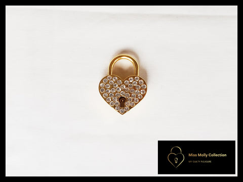 Gold with Sparkling Heart Lock