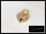 Gold with Sparkling Heart Lock