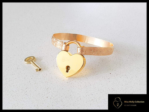 Gold Cuff & Heart Lock