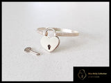 Sterling Silver Cuff & Silver Heart Lock