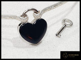 Sterling Silver Day Collar & Coloured Heart Lock